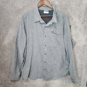 Columbia Men's XXL Gray Vented Hiking Shirt Long Sleeve Roll-Up